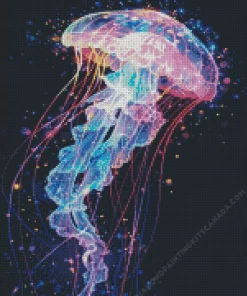 Galaxy Blue And Pink Jellyfish Diamond Painting