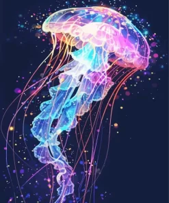 Galaxy Blue And Pink Jellyfish Diamond Painting