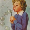 Girl Blowing Bubble Art Diamond Painting