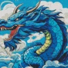 Illustration Blue Dragon Diamond Painting