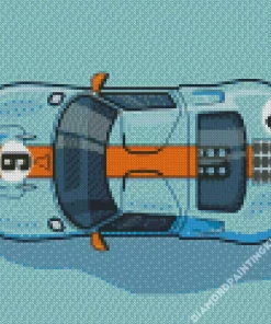 Illustration Blue And Orange GT40 Diamond Painting