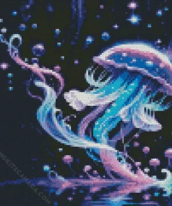 Magical Blue And Purple Jellyfish Diamond Painting