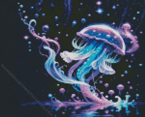 Magical Blue And Purple Jellyfish Diamond Painting