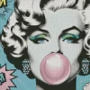 Pop Art Woman Blowing Bubble Gum Diamond Painting