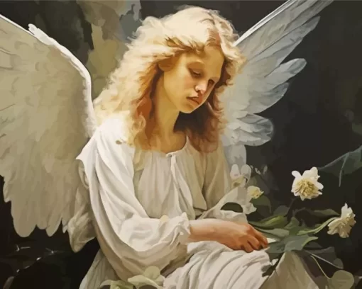 Sad Blonde Angel Diamond Painting