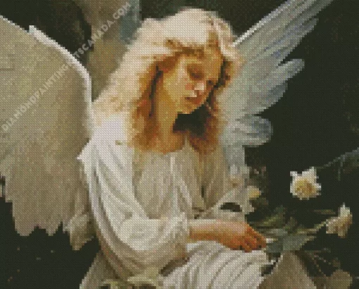 Sad Blonde Angel Diamond Painting