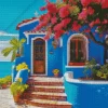 Seaside Blue House Diamond Painting