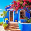 Seaside Blue House Diamond Painting