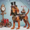 Steampunk Bloodhound Diamond Painting