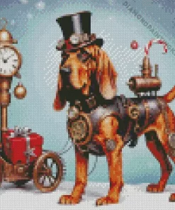 Steampunk Bloodhound Diamond Painting