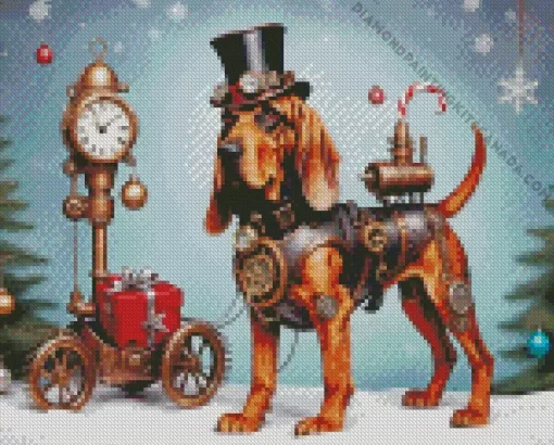 Steampunk Bloodhound Diamond Painting