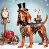 Steampunk Bloodhound Diamond Painting