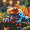 The Blue And Orange Frog Diamond Painting