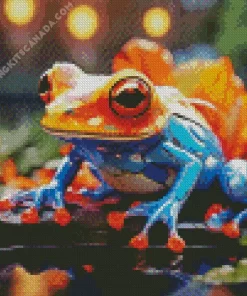 The Blue And Orange Frog Diamond Painting