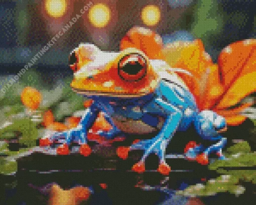 The Blue And Orange Frog Diamond Painting