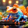 The Blue And Orange Frog Diamond Painting