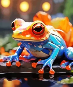 The Blue And Orange Frog Diamond Painting