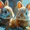 Two Blonde Bunnies Diamond Painting