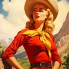 Vintage Blonde Cowgirl Diamond Painting