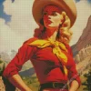 Vintage Blonde Cowgirl Diamond Painting