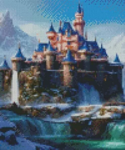 Aesthetic Fantasy Mountain Castle Diamond Painting