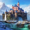 Aesthetic Fantasy Mountain Castle Diamond Painting