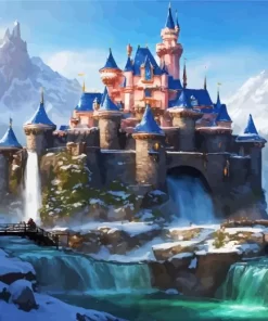 Aesthetic Fantasy Mountain Castle Diamond Painting