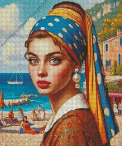 Aesthetic Girl With Pearl Earring Diamond Painting