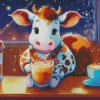 Baby Brown And White Cow Diamond Painting