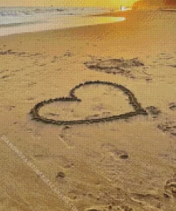 Beach Heart Diamond Painting