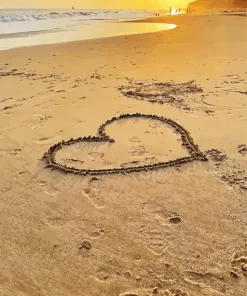 Beach Heart Diamond Painting