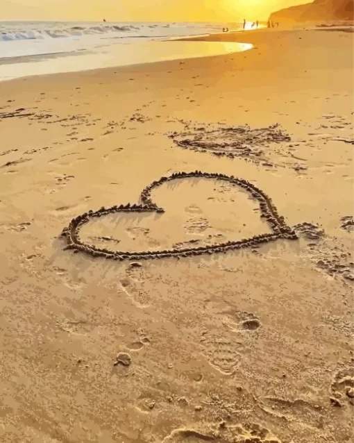 Beach Heart Diamond Painting