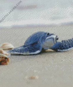 Beach With Turtle Diamond Painting