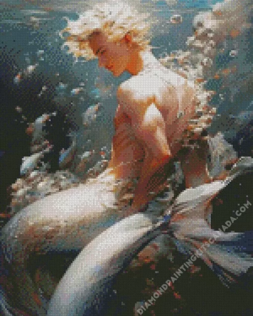 Blonde Merman Diamond Painting