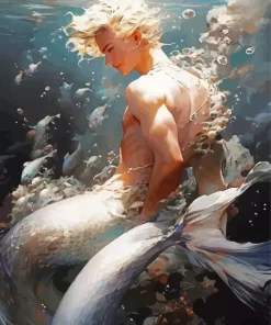 Blonde Merman Diamond Painting