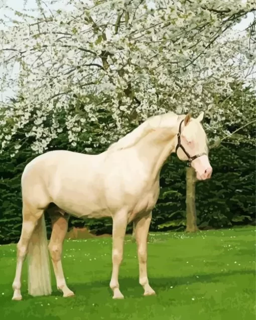 Blonde Stallion Horse Diamond Painting