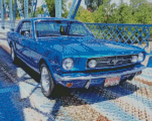 Blue 1960 Ford Mustang Diamond Painting