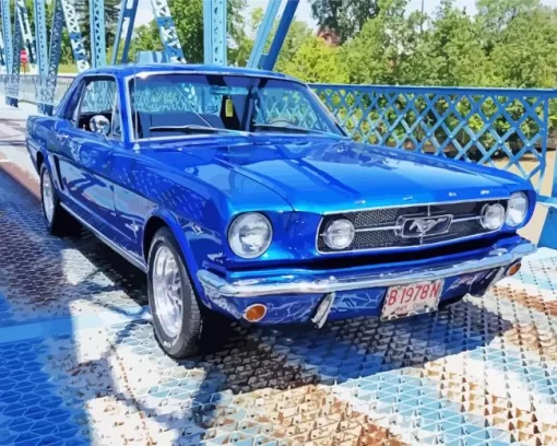 Blue 1960 Ford Mustang Diamond Painting