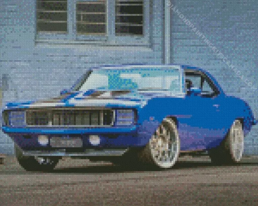 Blue 1969 Camaro Car Diamond Painting