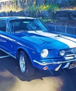 Blue 60s Mustang Diamond Painting