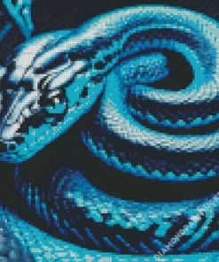 Blue And Black Snake Diamond Painting