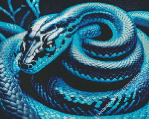 Blue And Black Snake Diamond Painting