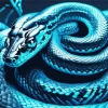 Blue And Black Snake Diamond Painting