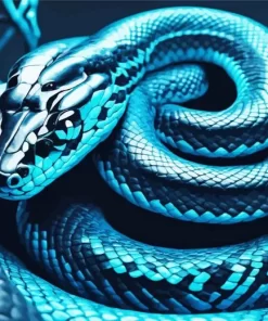 Blue And Black Snake Diamond Painting