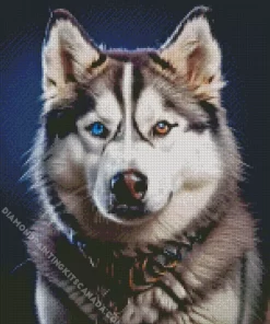 Blue And Brown Eye Husky Diamond Painting