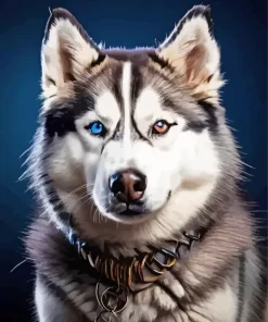 Blue And Brown Eye Husky Diamond Painting