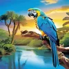 Blue And Gold Macaw Bird Diamond Painting