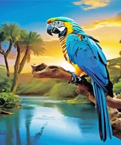 Blue And Gold Macaw Bird Diamond Painting