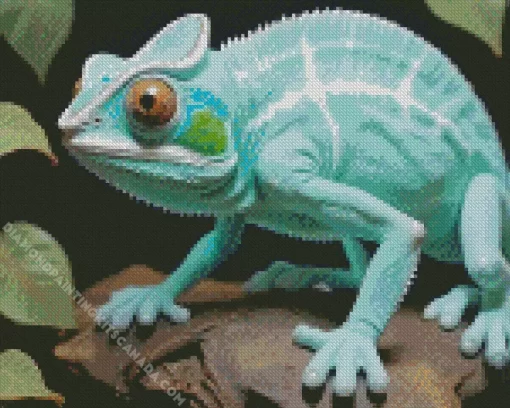 Blue And Green Chameleon Diamond Painting