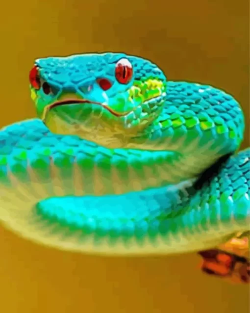 Blue And Green Pit Vipers Snake Diamond Painting